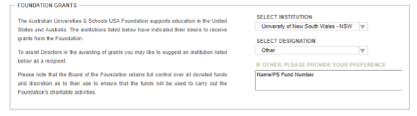 AUS USA Online Donation Form